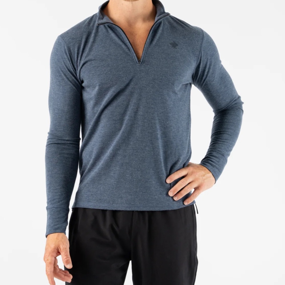 Rabbit Men's Blue Quarter-Zip Shirt